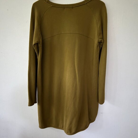 Crossley Tunic Sweatshirt Womens Small Green Brown Made in Italy Pullover FLAW - Picture 6 of 6